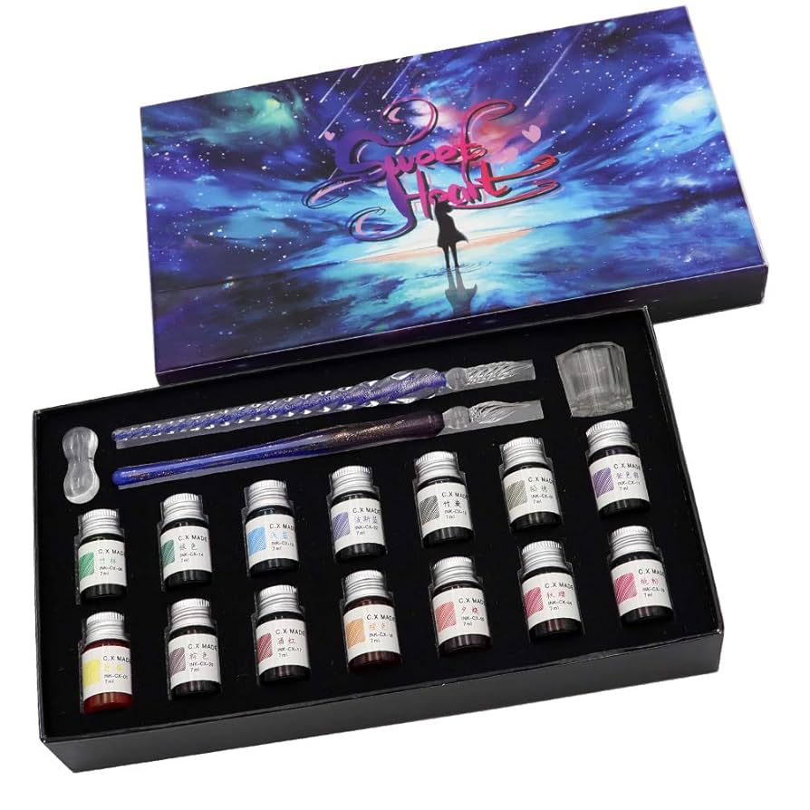Amazon.com : AXEARTE Glass Dip Calligraphy Pen Set, 18